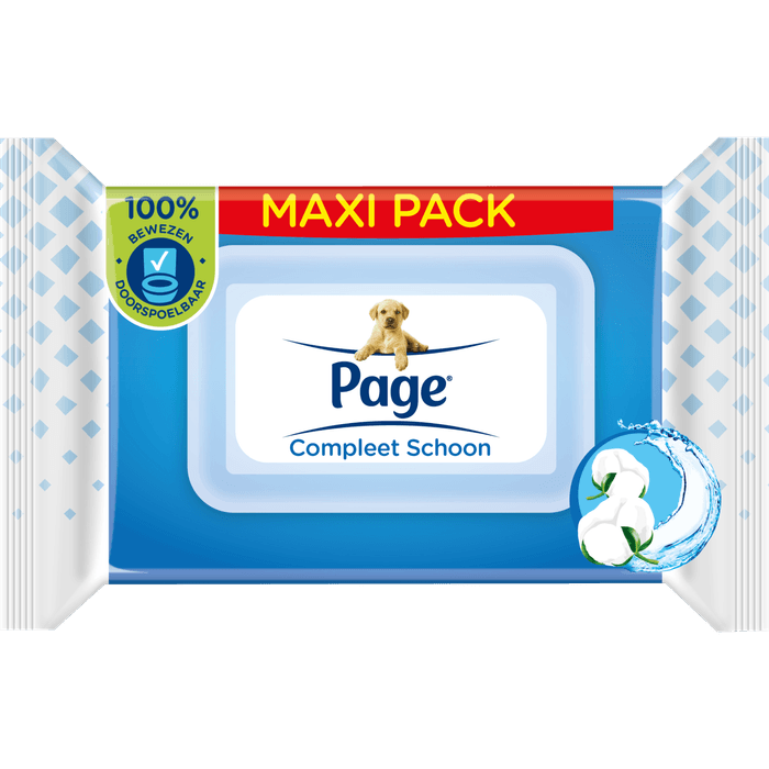 Page Vochtig toiletpapier compleet schoon maxi pack