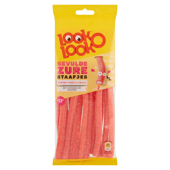 Look O Look Zuur gevulde staafjes Zuur Snoep Zak