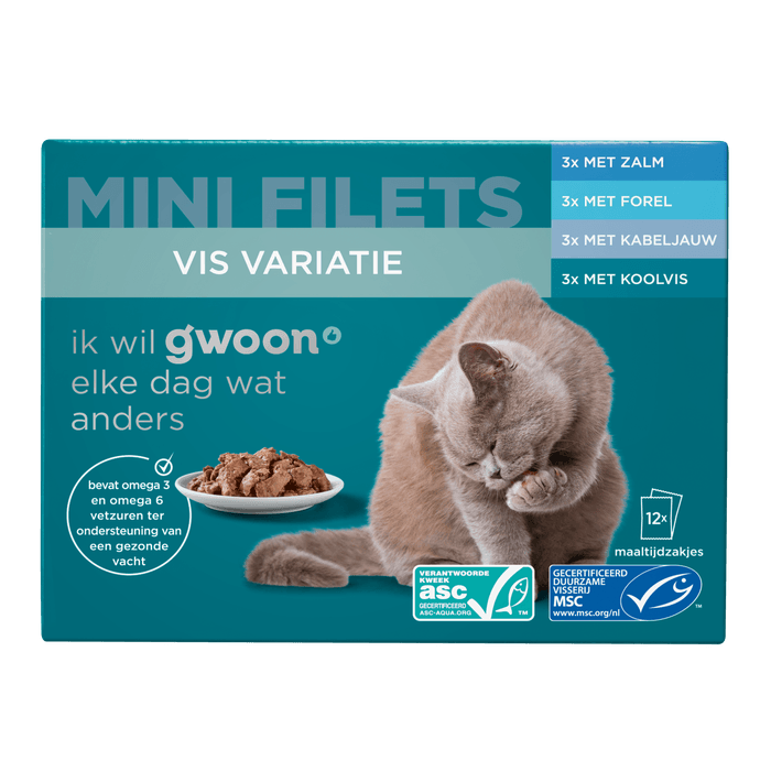 G'woon Kattenvoer luxe filets vis variatie 12st