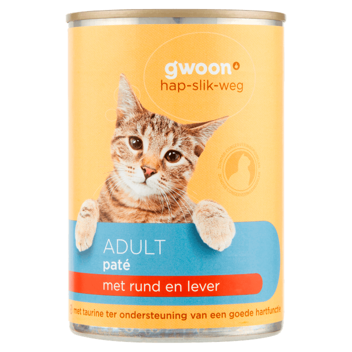 G'woon Kattenvoer adult pate rund-lever