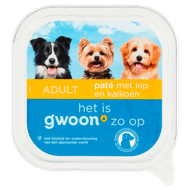 G'woon Hondenvoer alu pate kip & kalkoen