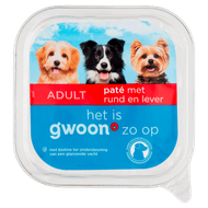 G'woon Hondenvoer alu pate rund & lever