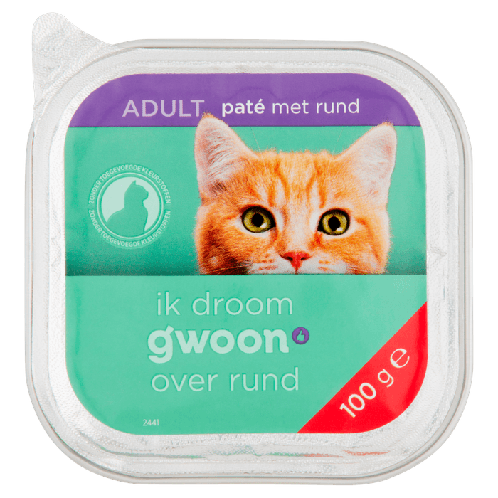 G'woon Kattenvoer alu pate rund