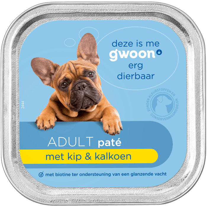 G'woon Hondenvoer alu pate kip