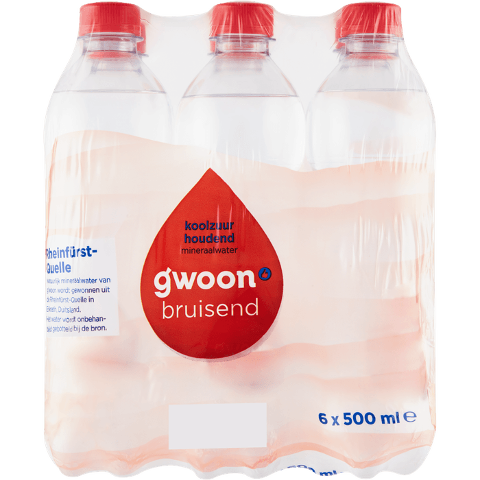 G'woon Mineraalwater koolzuurhoudend 6x500ml