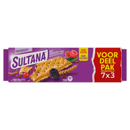 Sultana Fruitbiscuit bosvruchten voordeelpak 7x3st.