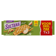 Sultana Fruitbiscuit appel voordeelpak 7x3 st.