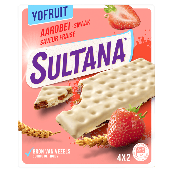 Sultana Yofruit aardbei 4x2 stuks