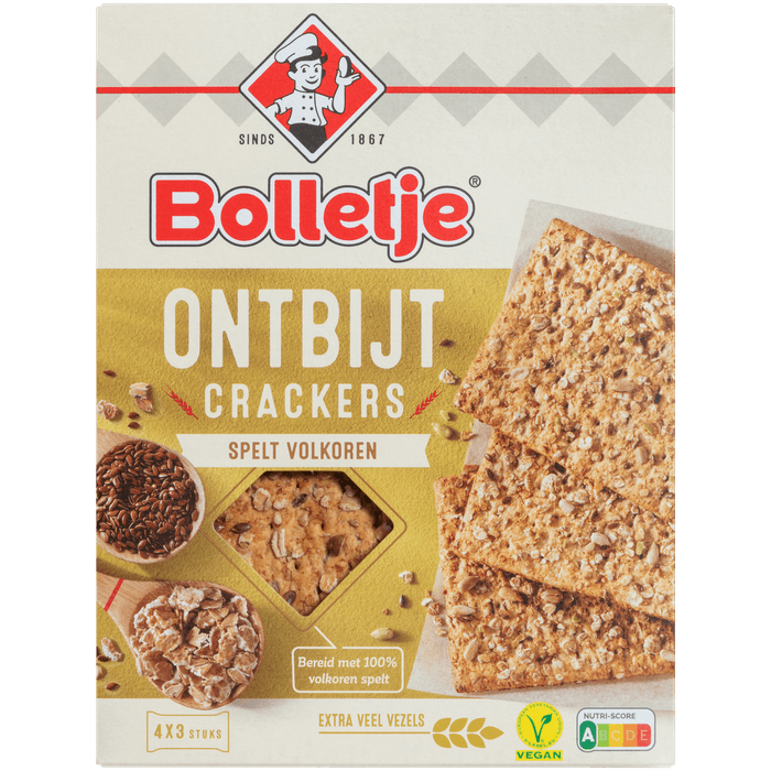 Bolletje Ontbijtcrackers spelt 4 x 3 stuks