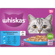 Whiskas Kattenvoer vis selectie gelei 7+ jaar 12st.