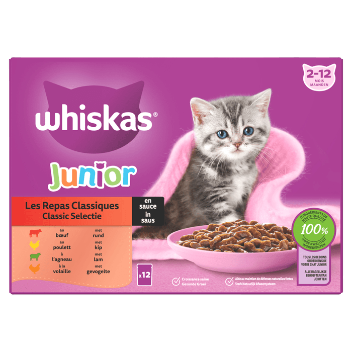 Whiskas Kattenvoer junior classic selectie 12st