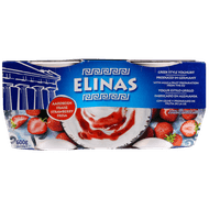 Elinas Yoghurt griekse stijl aardbei 4 stuks