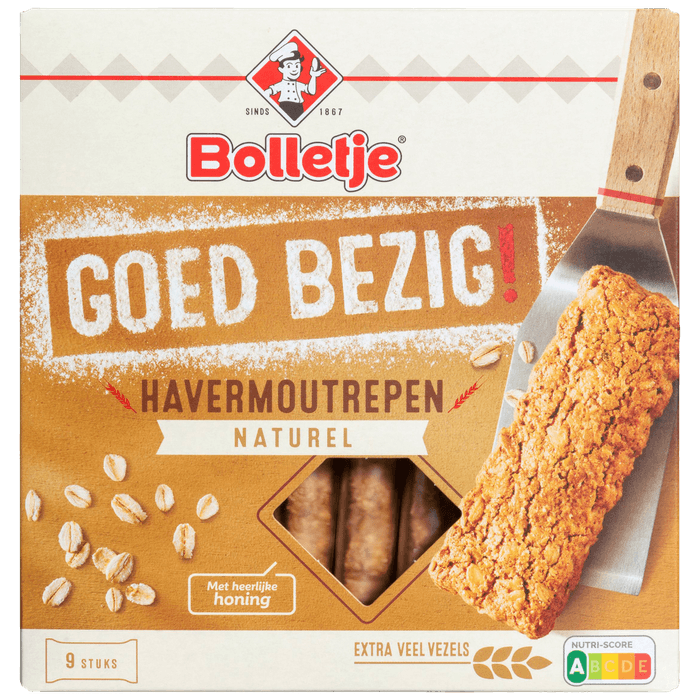 Bolletje Goed bezig havermoutrepen naturel 9 stuks