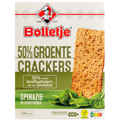 Bolletje Groentecrackers spinazie 4x4 st