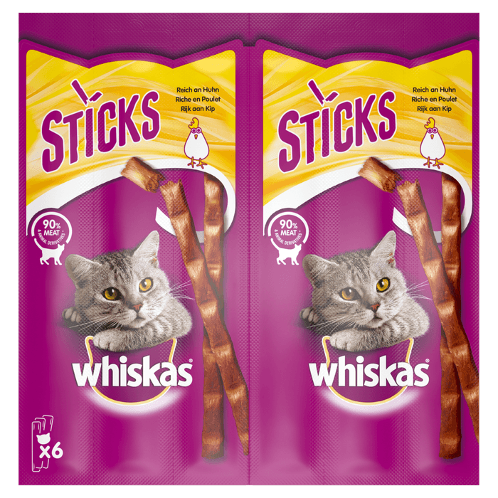 Whiskas Kattensnacks sticks rijk aan kip