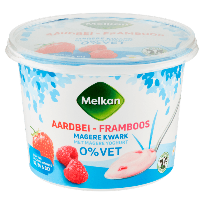 Melkan Magere kwark aardbei-framboos