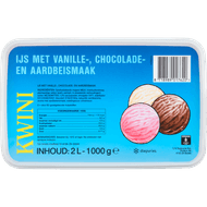 Kwini Dessertijs vanille aardbei chocolade