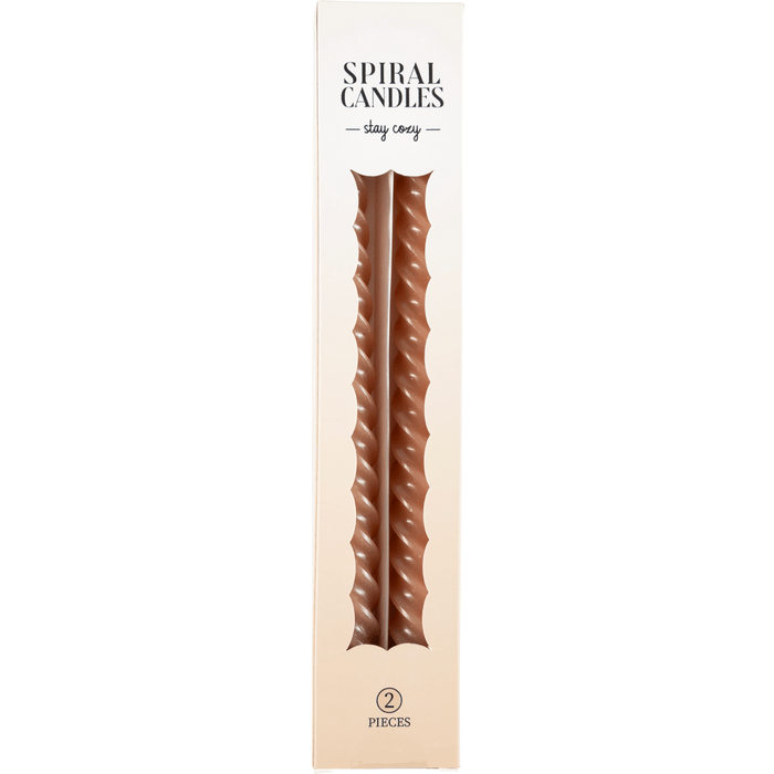 Swirl Spiraalkaarsen terra