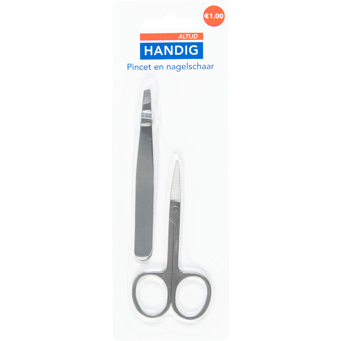 Altijd handig Pincet en nagelschaar rvs