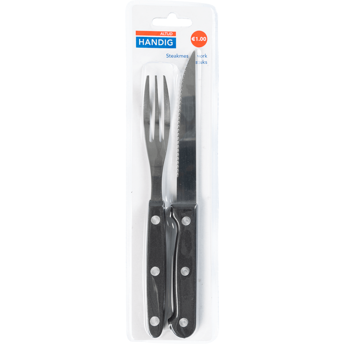 Altijd handig Steakmes en vork set