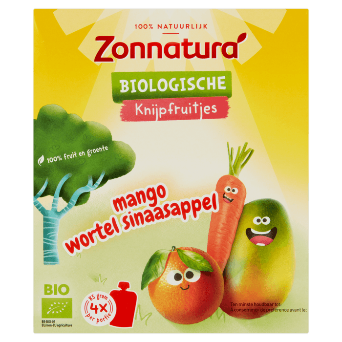 Zonnatura Knijpfruit mango wortel sinas