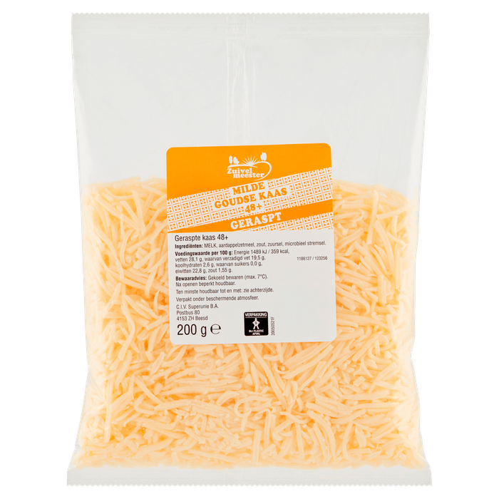 Zuivelmeester Geraspte kaas mild 48+