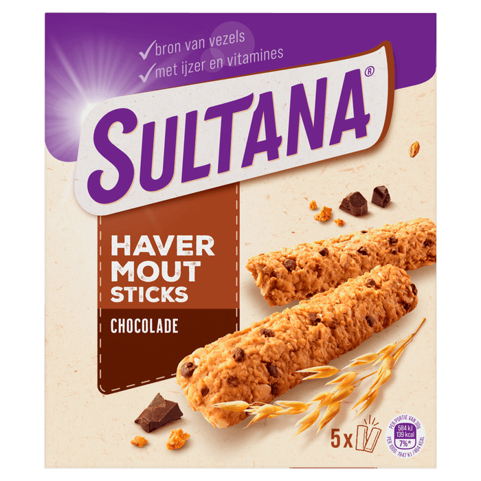 Sultana Oat sticks chocolate 5 st.