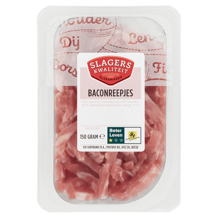 Slagerskwaliteit Baconreepjes