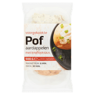 Pofaardappel met knoflooksaus