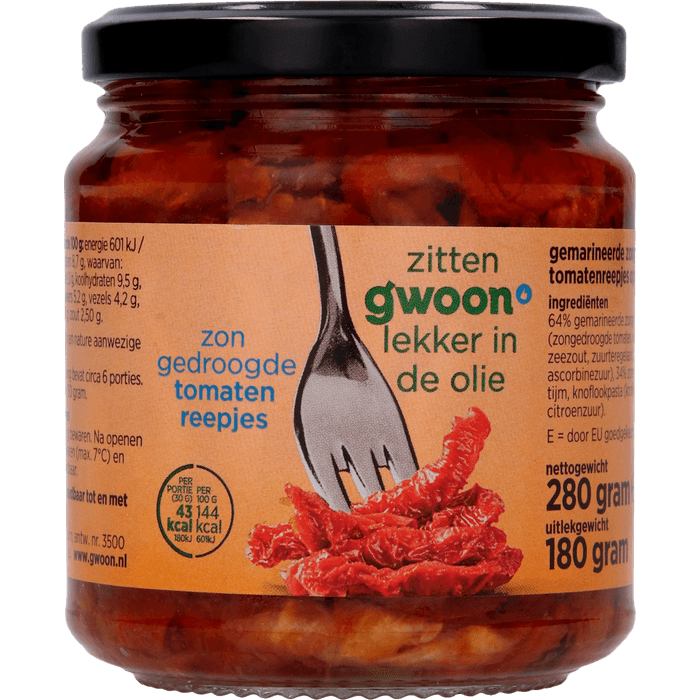 G'woon Zongedroogde tomatenreepjes
