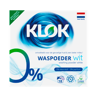 Klok Poeder wasmiddel wit 18 wasbeurten