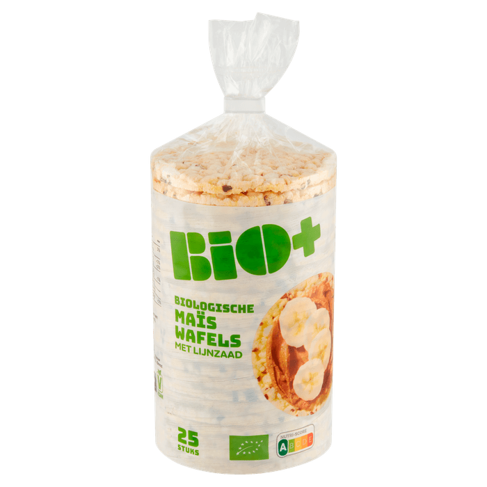 Bio+ Maiswafels met lijnzaad 12 stuks