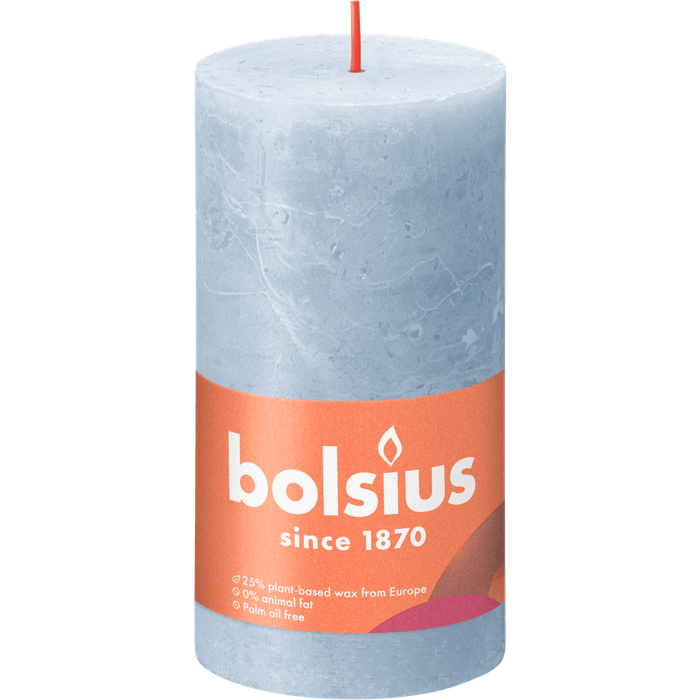 Bolsius Kaars rustiek sky blue 130/68