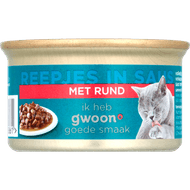 G'woon Kattenvoer reepjes rund in saus
