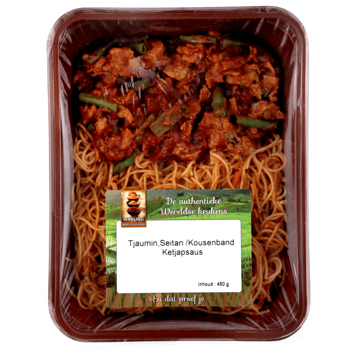 Warung Tjaumin met seitan kousenband in ketjap