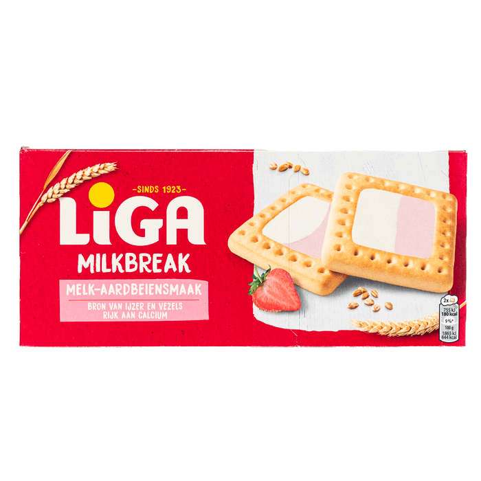 Liga Milkbreak melk aardbei 6 x 2 stuks