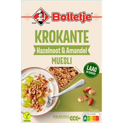 Krokante muesli hazelnoot amandel