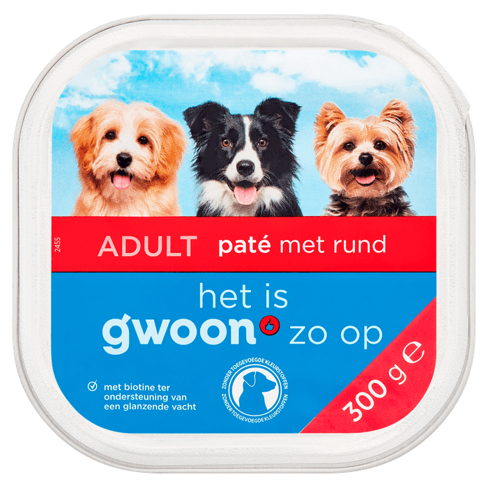 G'woon Hondenvoer alu pate rund