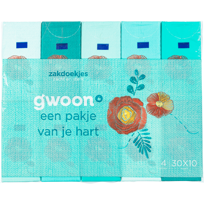 G'woon Zakdoekjes zacht en sterk 4laags