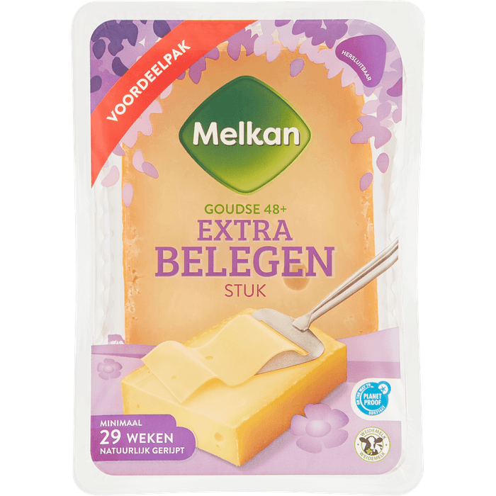 Melkan Extra belegen kaas 48+ stuk voordeelpak