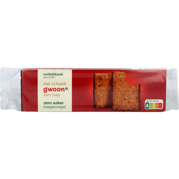 G'woon Ontbijtkoek gesneden 0% suiker