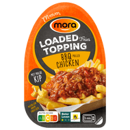 Mora Loaded fries topping bbq pulled chicken