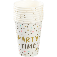 Non food Party time bekers 25cl 8st