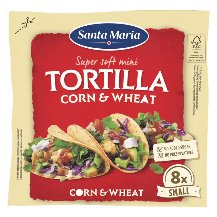 Santa Maria Tortilla corn & wheat small 8 stuks