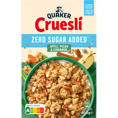 Quaker Zero sugar added apple, pecan & cinnamon