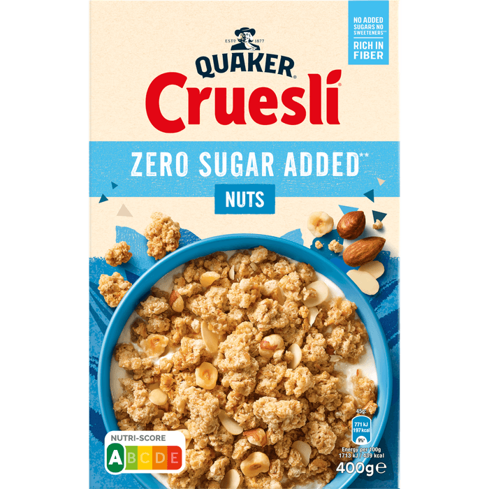 Quaker Cruesli noten zero sugar