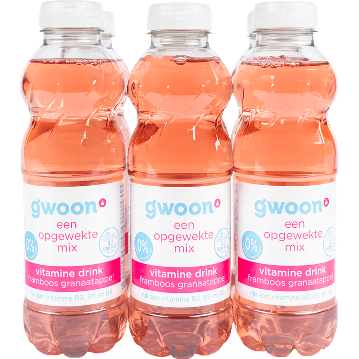 G'woon Vitamine drink 0% framboos-granaatappel 6x50 cl