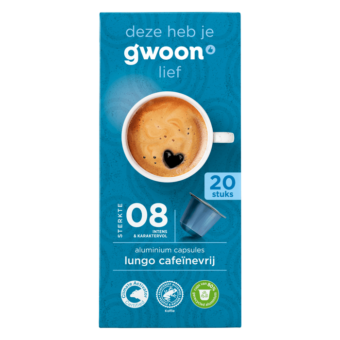 G'woon Koffiecups lungo decaf