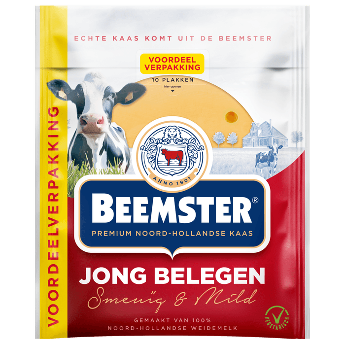 Beemster Kaas jong belegen 48+ plakken voordeelpak