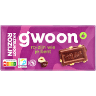 G'woon Chocoladereep hazelnoot rozijn melk